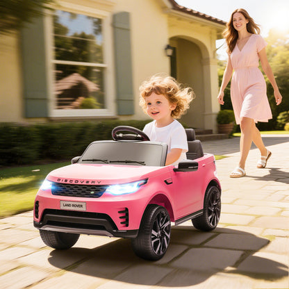 Land Rover Discovery Licensed 12V Kids Electric Car w/ Remote Pink