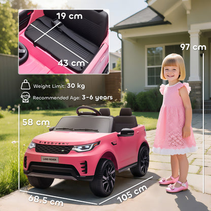 Land Rover Discovery Licensed 12V Kids Electric Car w/ Remote Pink