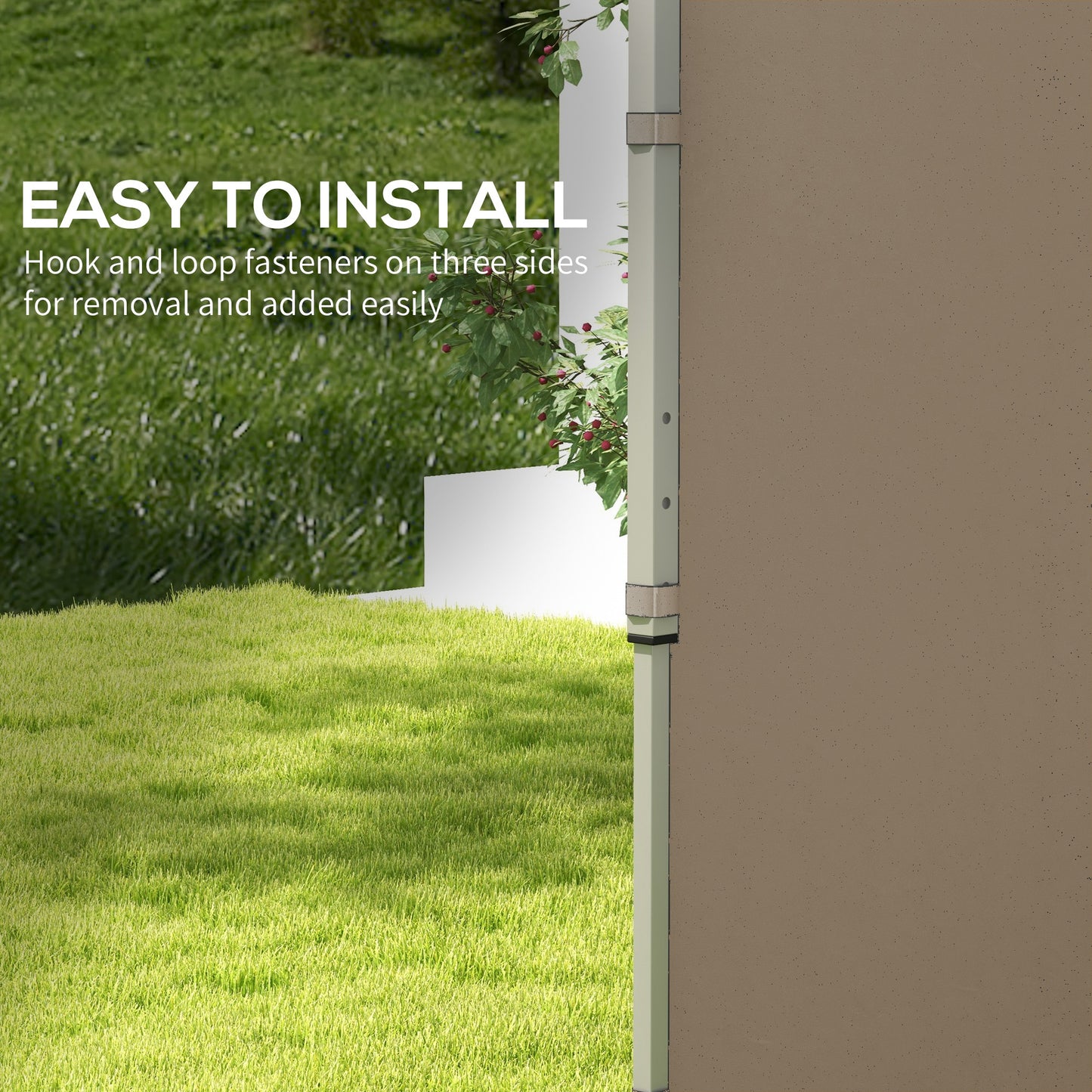 Gazebo Side Panels, 2 Pack Sides Replacement, for 3x3(m) or 3x6m Pop Up Gazebo, with Zipped Doors, Beige