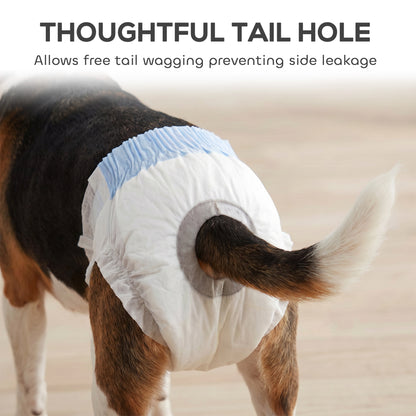 Disposable Dog Diapers Female, 48 Count Absorbent Dog Nappies, Puppy Sanitary Wraps Panties for Incontinence or Excitable Urination and Training, L, 28-50 cm