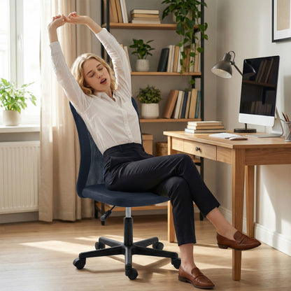 Vinsetto Armless Office Chair, Swivel Desk Chair w/ Adjustable Height