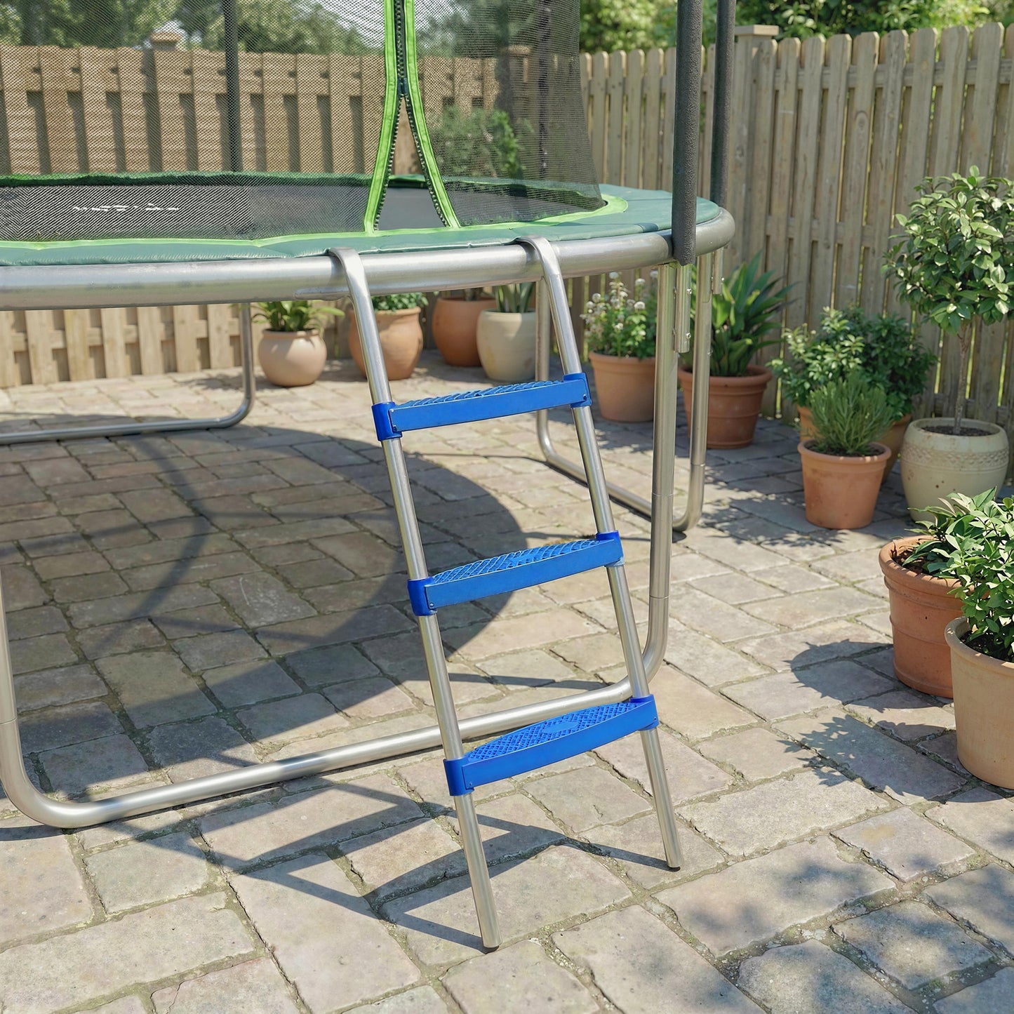 Trampoline Ladder, 3-Steps with Horizontal Wide Steps