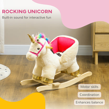 Rocking Horse Ride on Unicorn with Realistic Sound for 18-36 Months