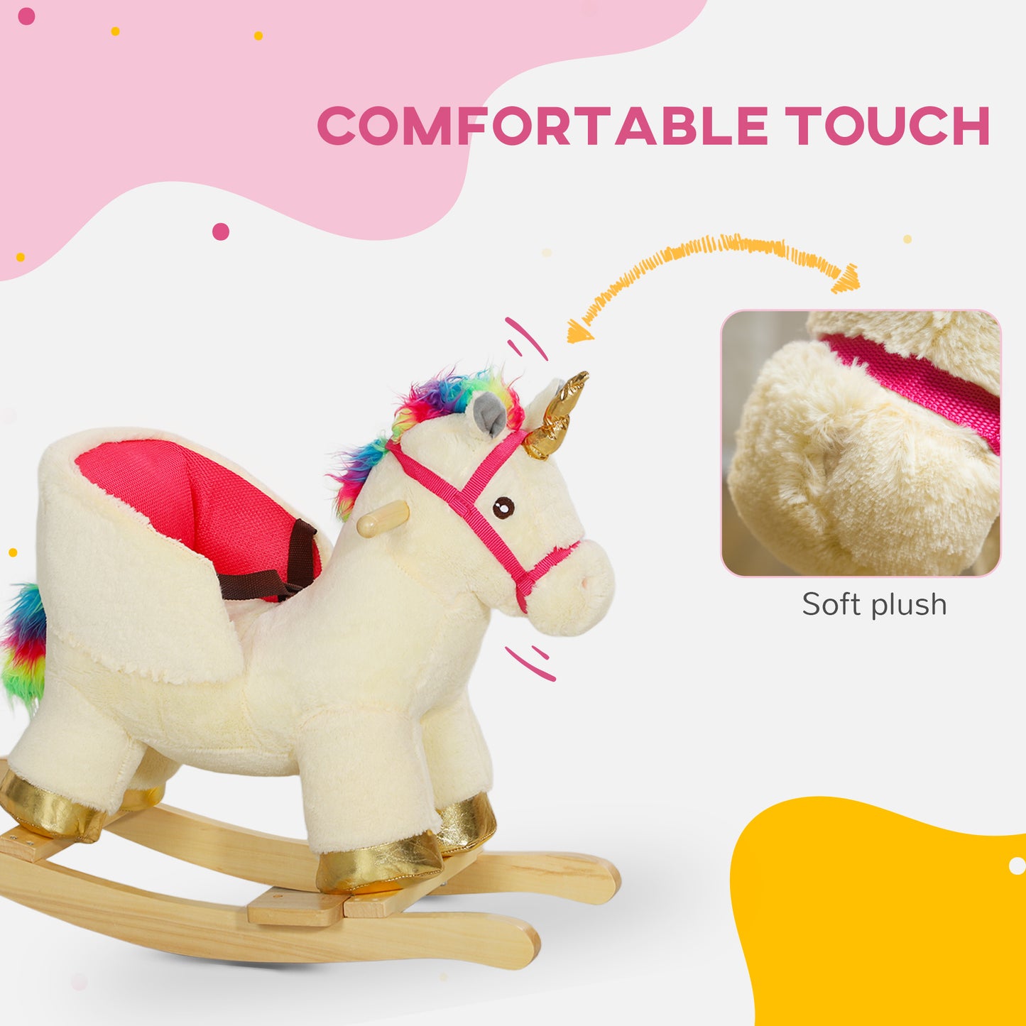 Rocking Horse Ride on Unicorn with Realistic Sound for 18-36 Months