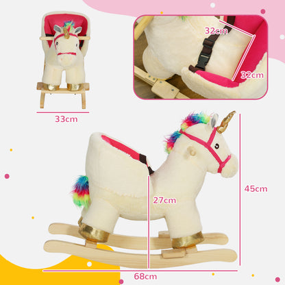 Rocking Horse Ride on Unicorn with Realistic Sound for 18-36 Months