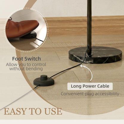 Floor Lamp for Living Room, Modern Standing Lamp with Shade & Foot Switch, Minimalist Tall Pole Lampshade for Bedroom, Office, Black