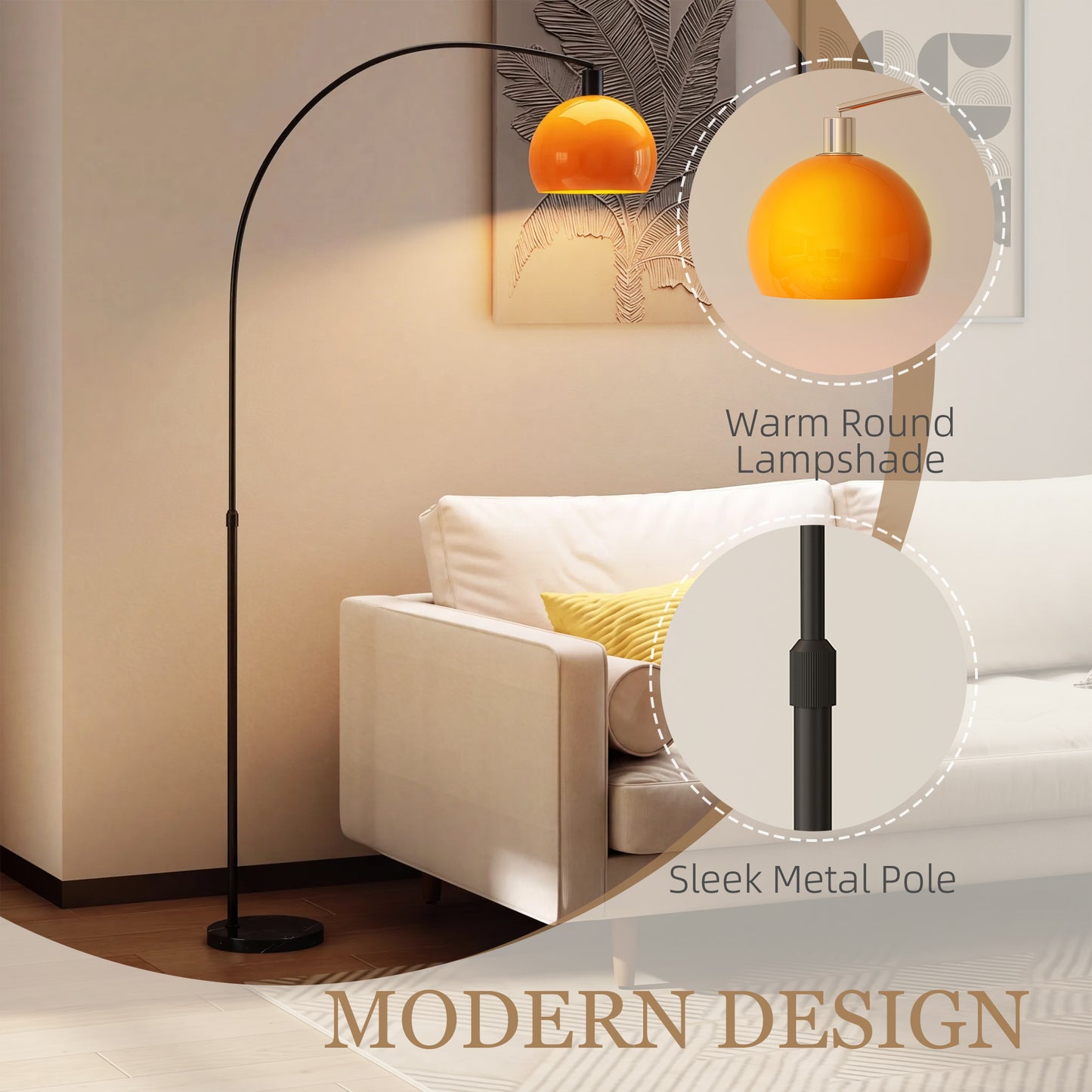 Floor Lamp for Living Room, Modern Standing Lamp with Shade & Foot Switch, Minimalist Tall Pole Lampshade for Bedroom, Office, Black