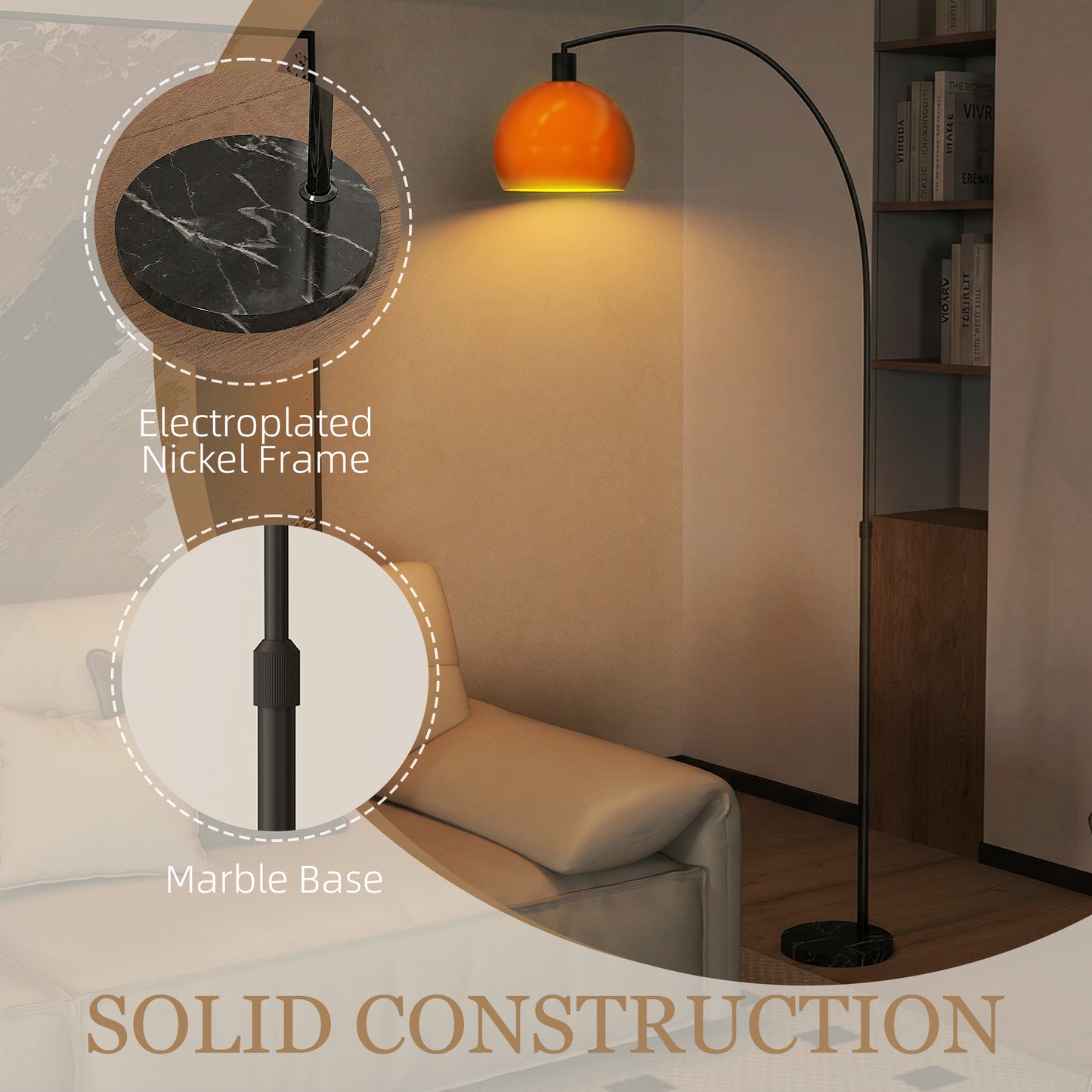Floor Lamp for Living Room, Modern Standing Lamp with Shade & Foot Switch, Minimalist Tall Pole Lampshade for Bedroom, Office, Black