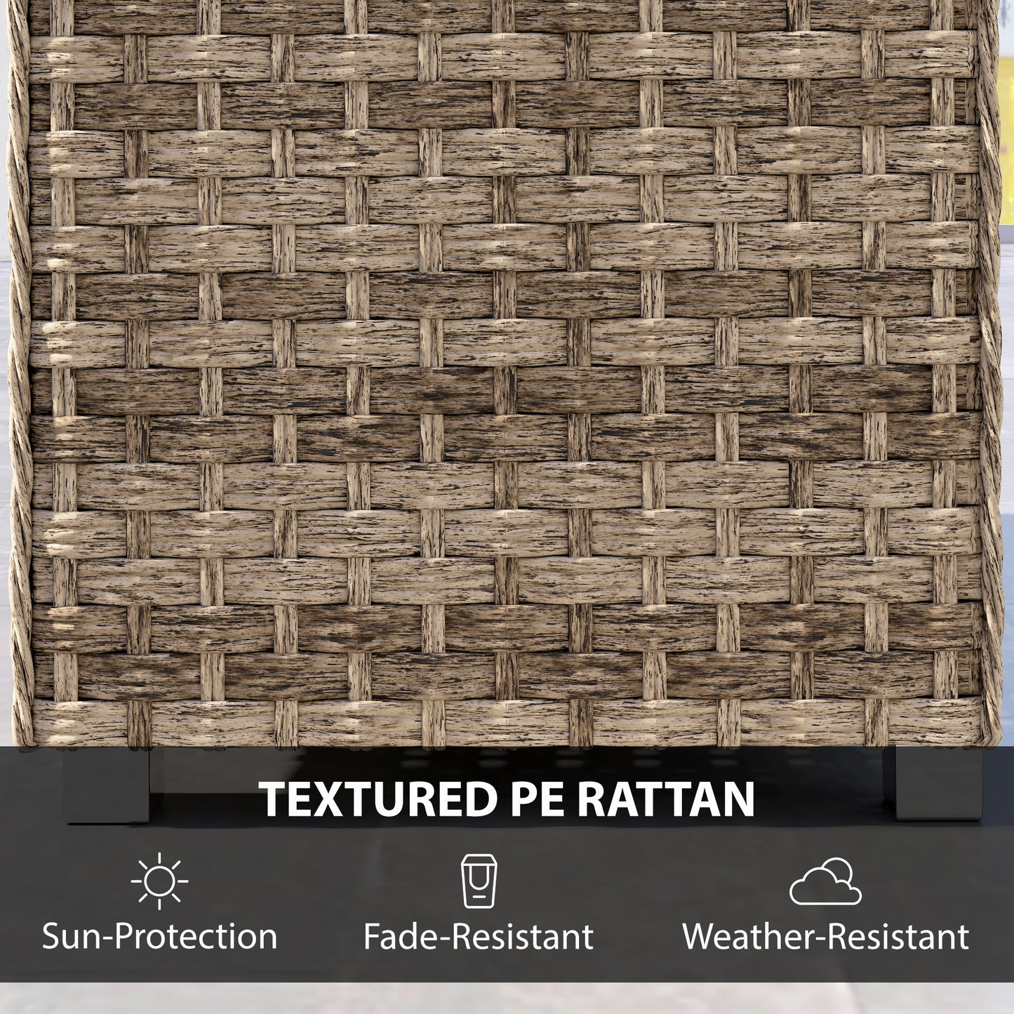 Outdoor Coffee Table with Storage Shelf and Slatted Top, Light Brown