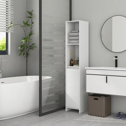 Narrow Bathroom Cabinet, Slim Bathroom Cupboard, White