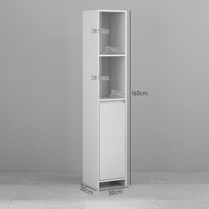 Narrow Bathroom Cabinet, Slim Bathroom Cupboard, White