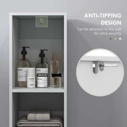 Narrow Bathroom Cabinet, Slim Bathroom Cupboard, White