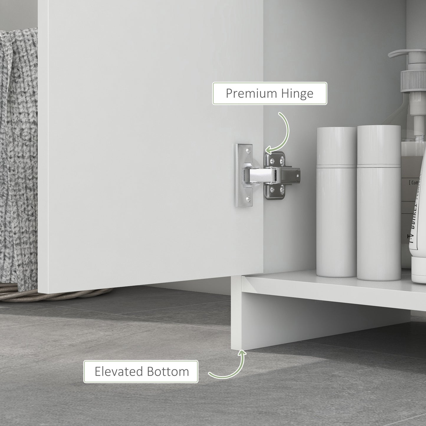 Narrow Bathroom Cabinet, Slim Bathroom Cupboard, White
