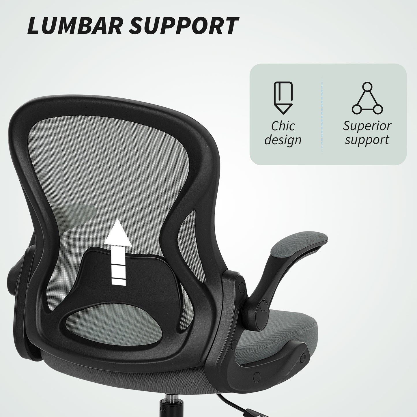 Standing Desk Chair with Adjustable Footrest, Charcoal Grey