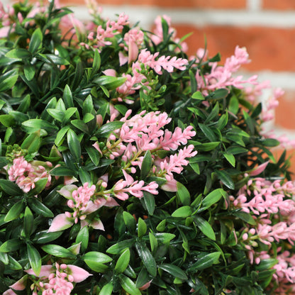 Set of 2 Artificial Plant Topiary Balls, Faux Plants, Pink