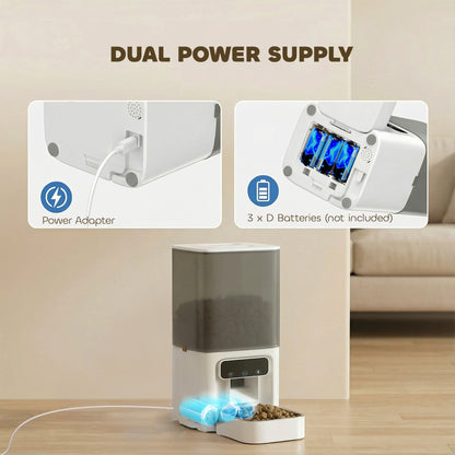 Automatic Cat Feeder, 4.5L WiFi Cat Food Dispenser with Timer