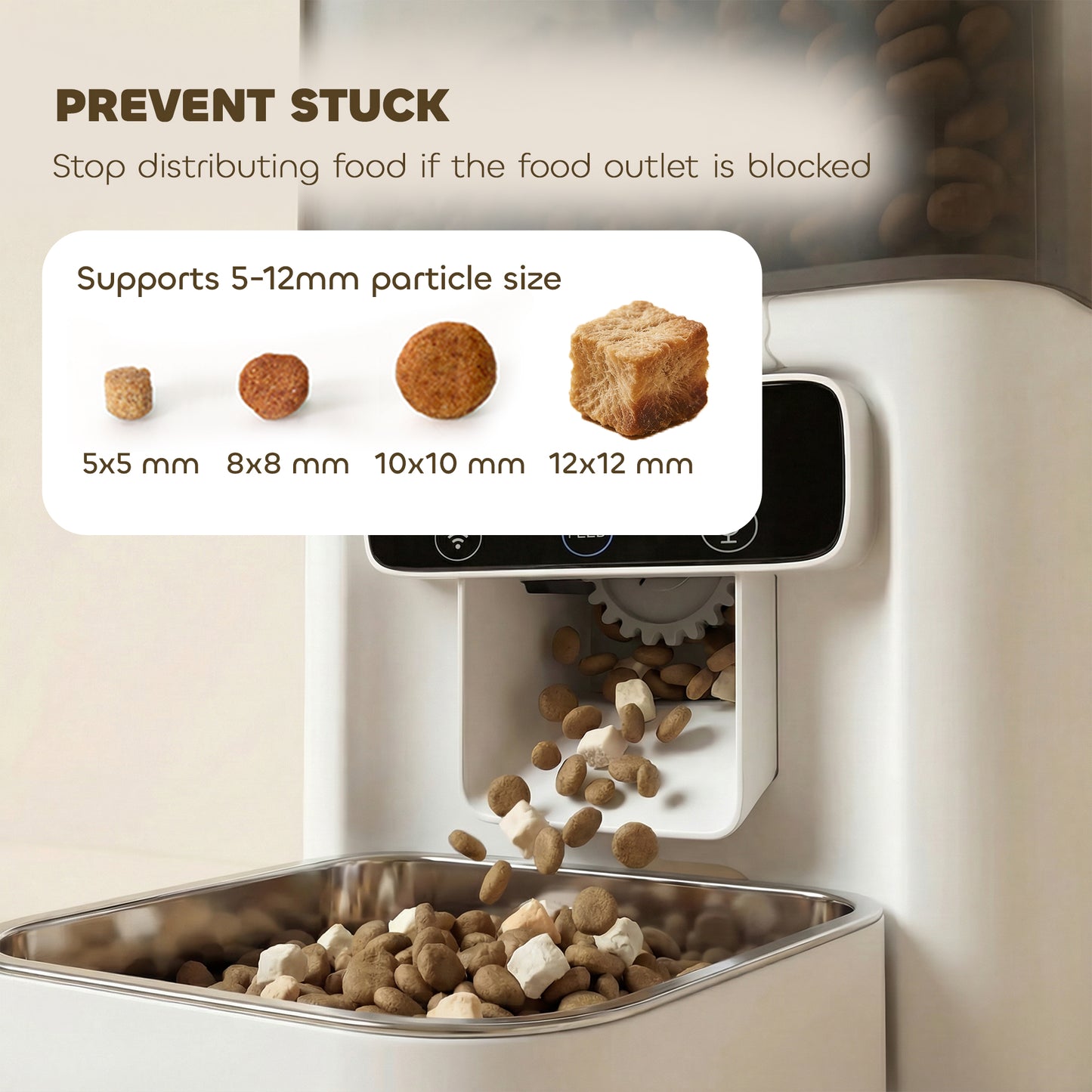 Automatic Cat Feeder, 4.5L WiFi Cat Food Dispenser with Timer