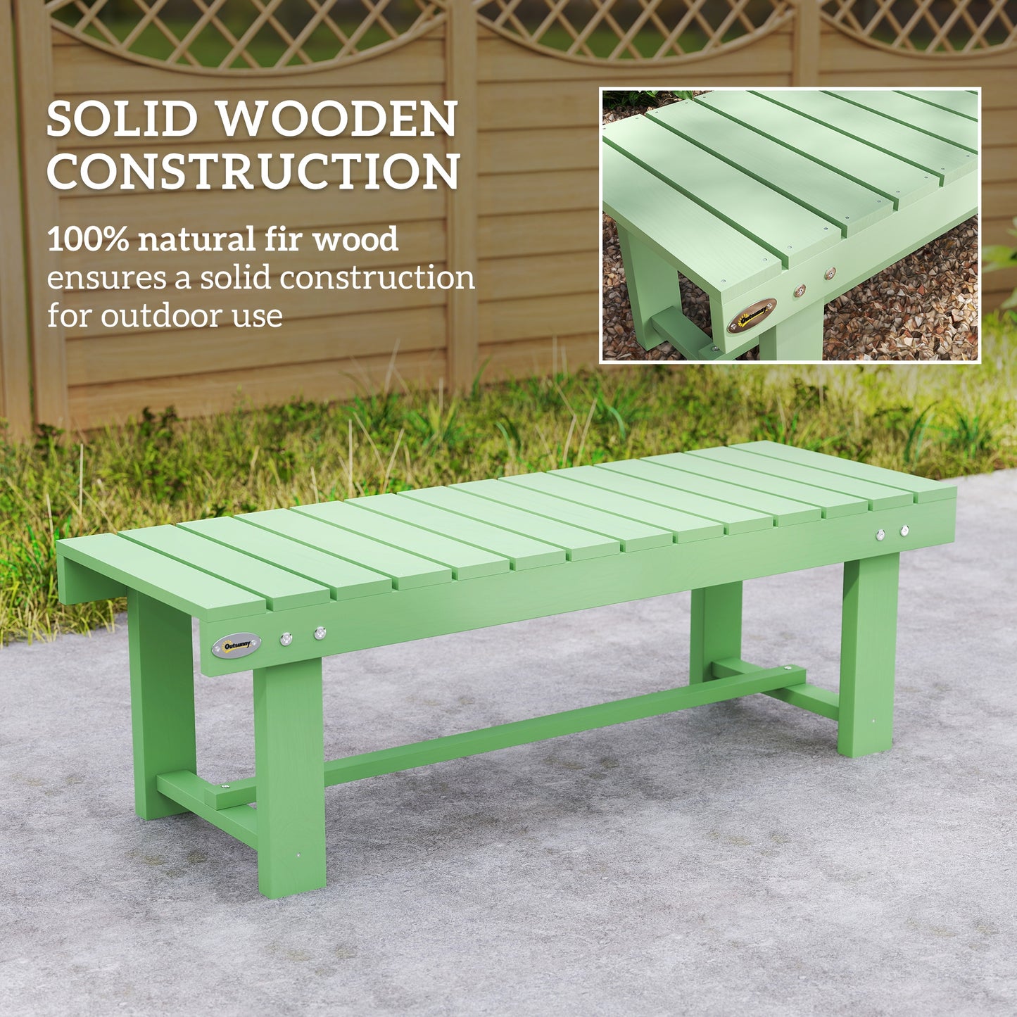 1.1M Outdoor Garden Bench Patio Loveseat Fir Wood 2 Person