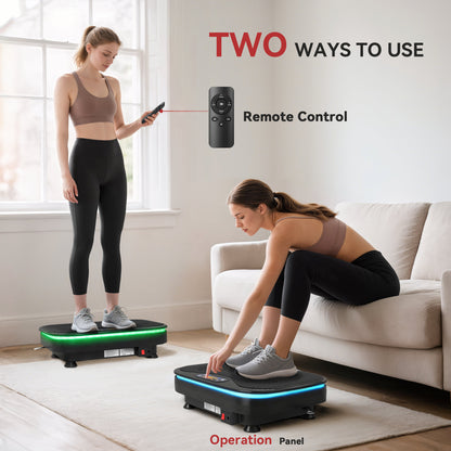 Vibration Plate Exercise Machine with Cool Lights and Bluetooth