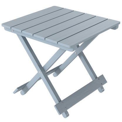 Wooden Folding Garden Table, Folding Side Table, Grey