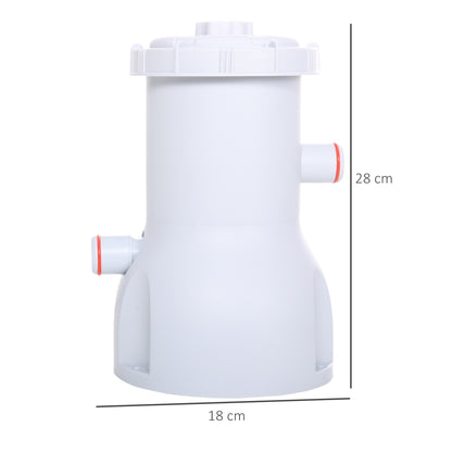 Cartridge Filter Pump for 13'-15' Above Ground Pools, 800GPH (3028 LPH) Swimming Pool Filter Pump with Hose and Hose Clamps, White