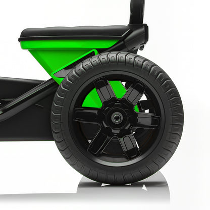 Pedal Go-Kart for Kids with Silent EVA Wheels, Metal Frame, Green