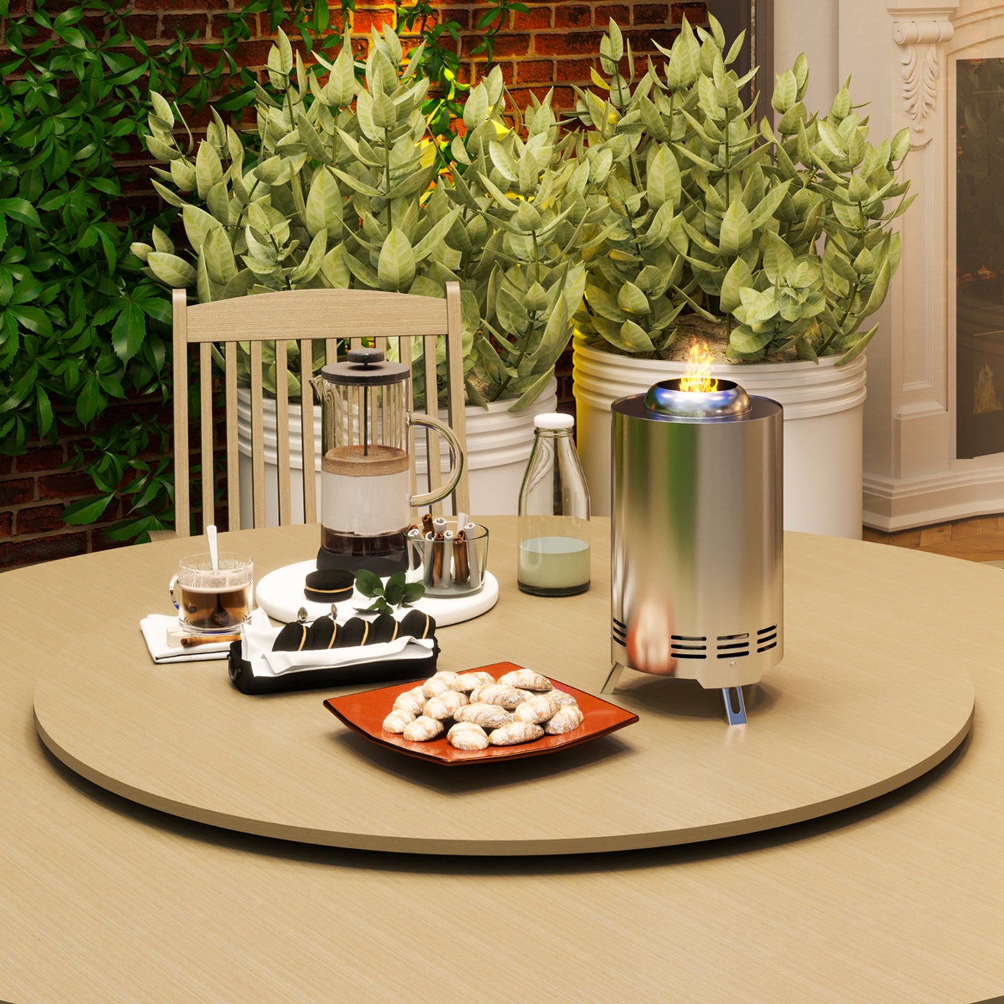 Stainless Steel Smokeless Wood Burning Firepit Garden Fire Pit
