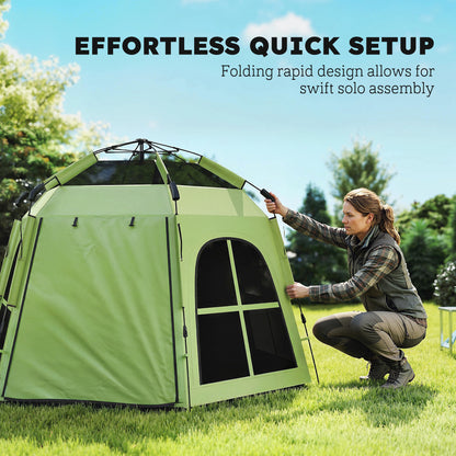 Pop Up Tent 3000mm Waterproof for 3-4 Person Green