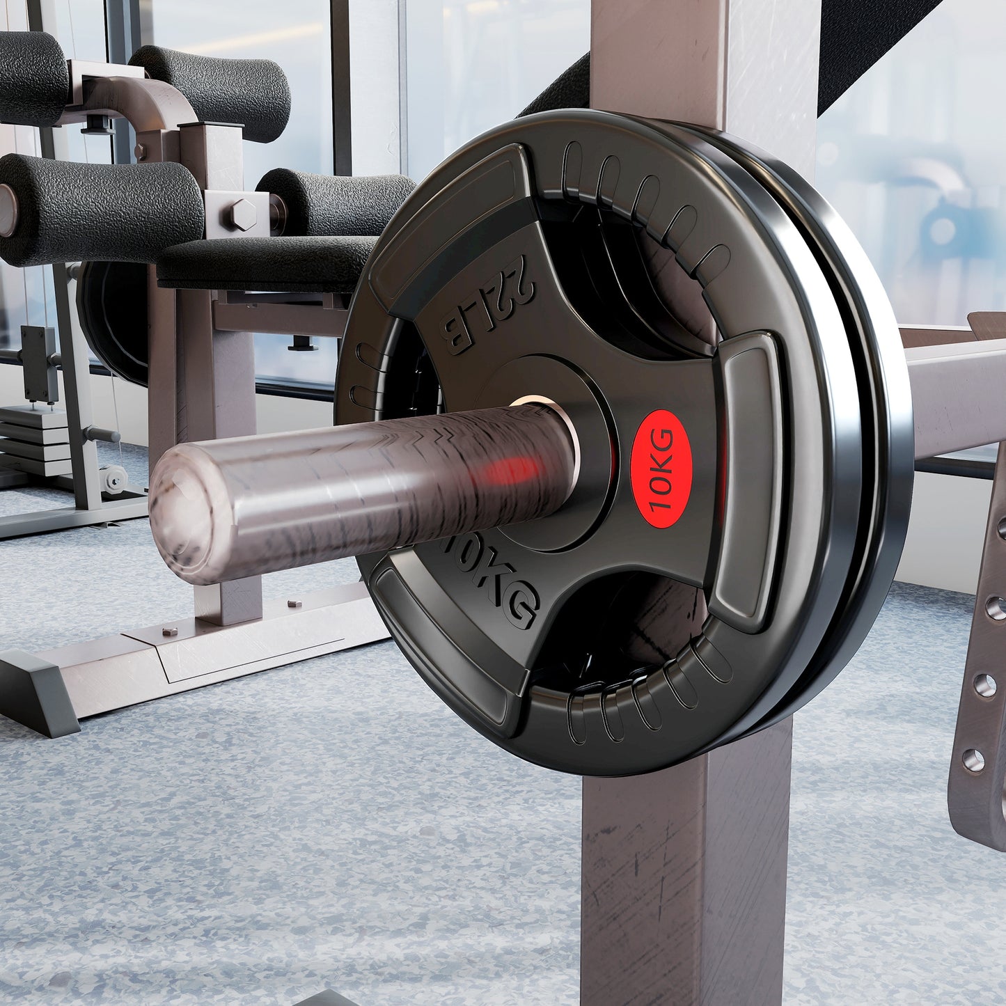 2 x 10kg Olympic Weight Plates, Weight Plate Discs with Tri-Grips