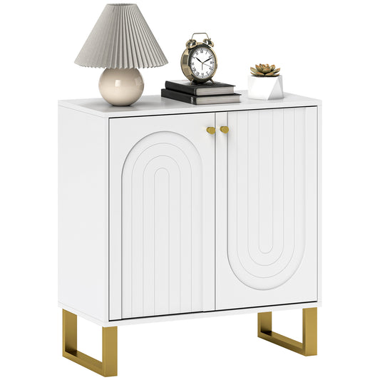 Sideboard with Adjustable Shelves & Doors for Living Room, White