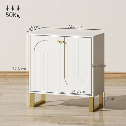 Sideboard with Adjustable Shelves & Doors for Living Room, White