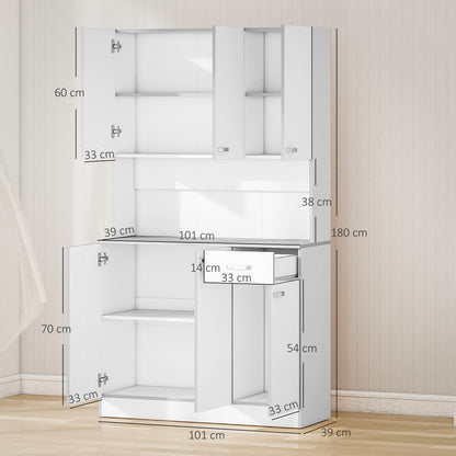 Freestanding Kitchen Cupboard, Storage Cabinet with Doors White