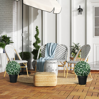 Set of 2 Artificial Topiary Balls Indoor Outdoor Faux Boxwood Balls