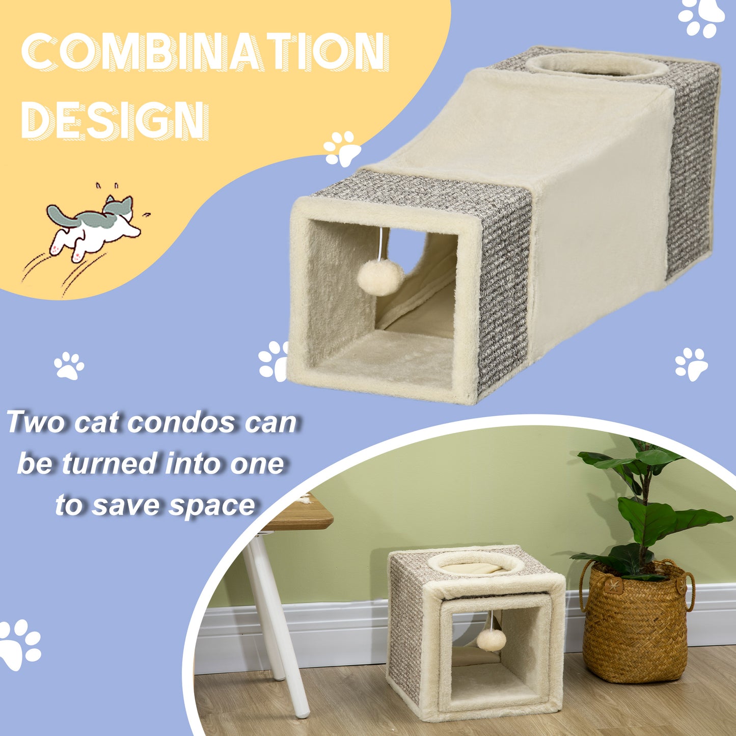 Cat Tunnel, Cat Play Tube for Indoor Kittens, Puppies, Rabbits