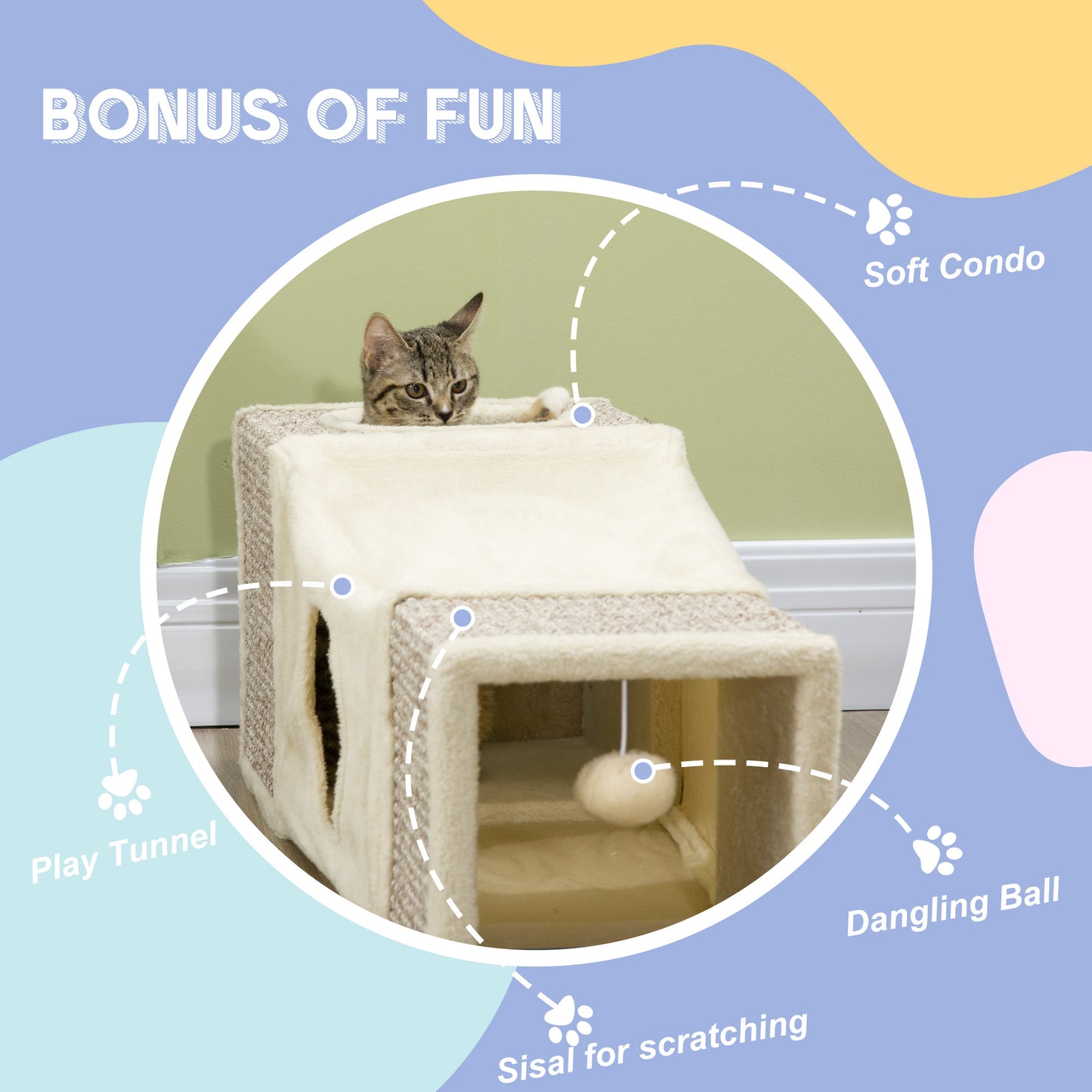 Cat Tunnel, Cat Play Tube for Indoor Kittens, Puppies, Rabbits