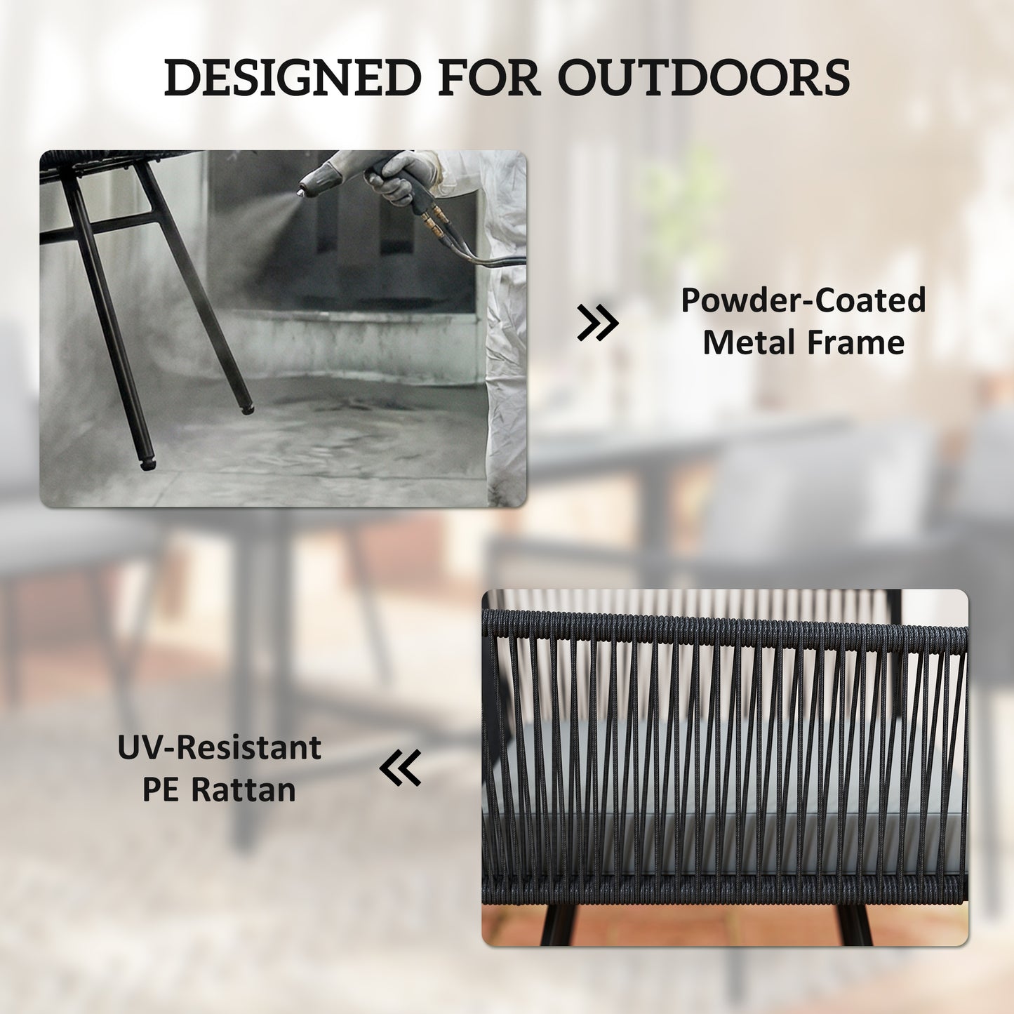 5 Piece Garden Furniture Set, Garden Dining Set with 4 Chairs
