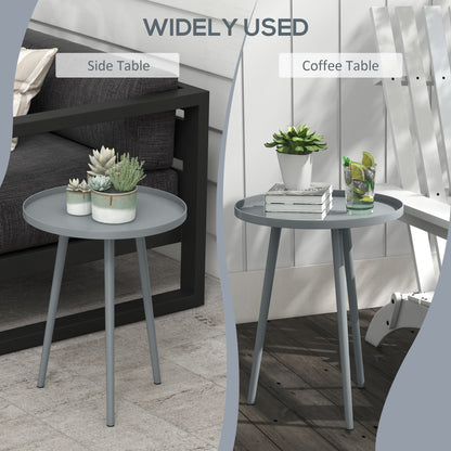 Round Garden Coffee Table, Outdoor Side Table with Rounded Edge