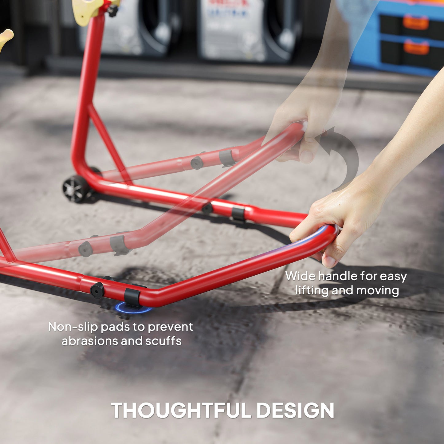 Motorcycle Rear Wheel Stand, 544kg Motorcycle Paddock Stand, Red