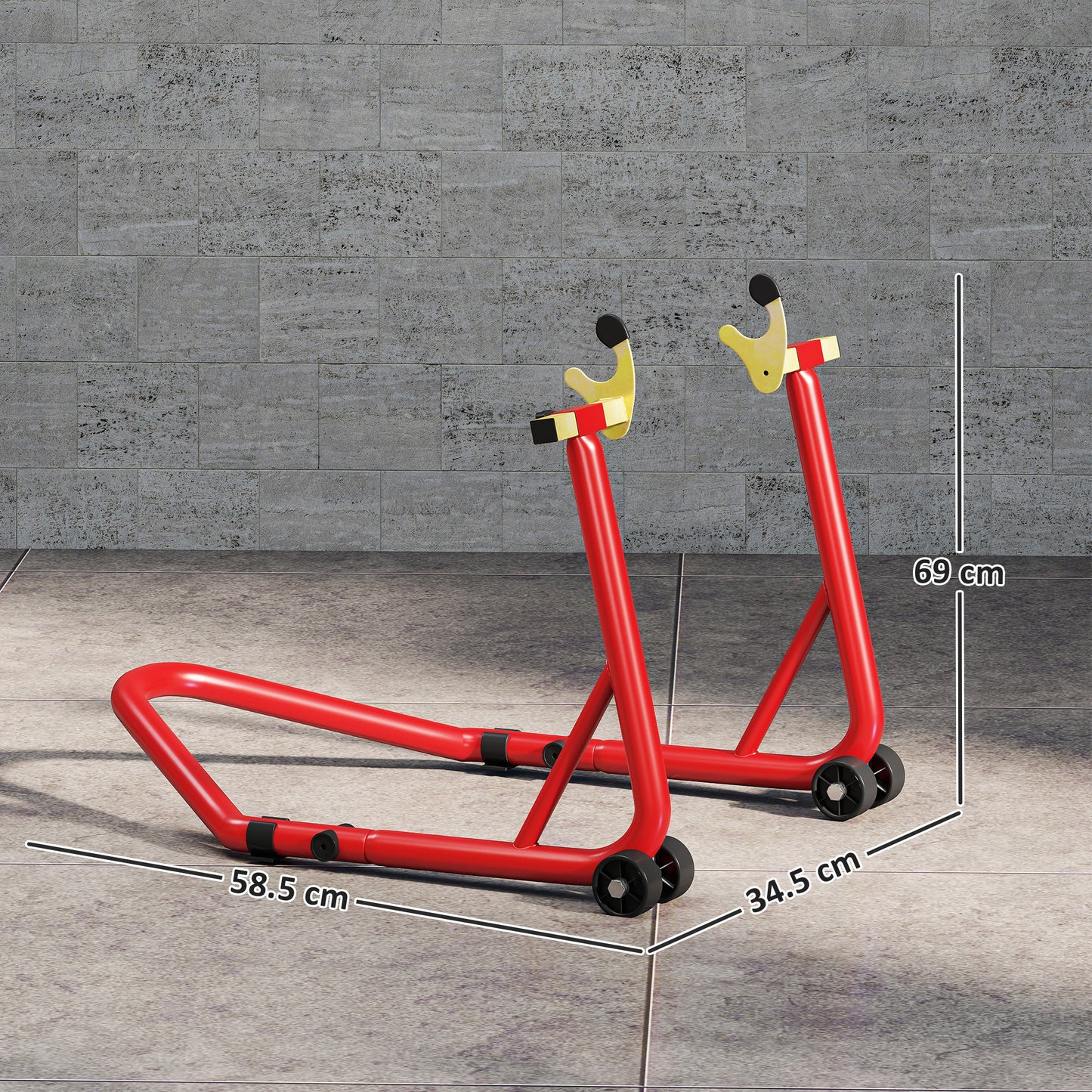 Motorcycle Rear Wheel Stand, 544kg Motorcycle Paddock Stand, Red