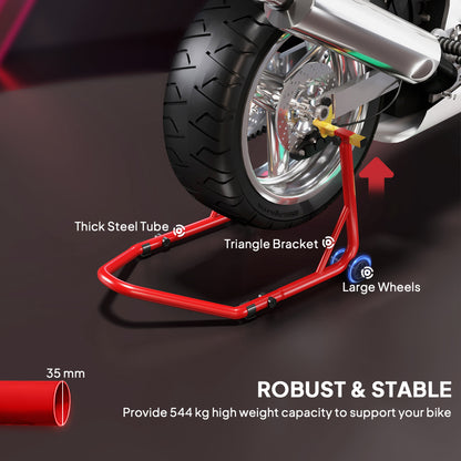 Motorcycle Rear Wheel Stand, 544kg Motorcycle Paddock Stand, Red