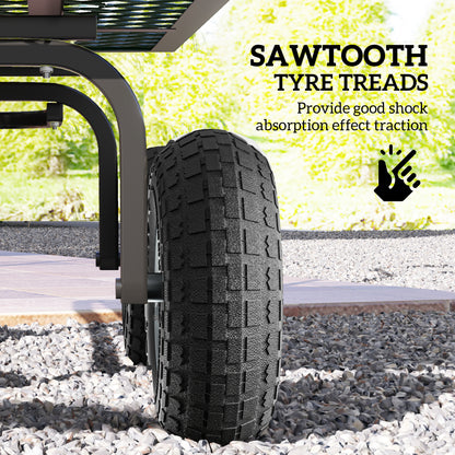 Set of Four 10" Pneumatic Wheels for Barn Carts, Garden Cart Black
