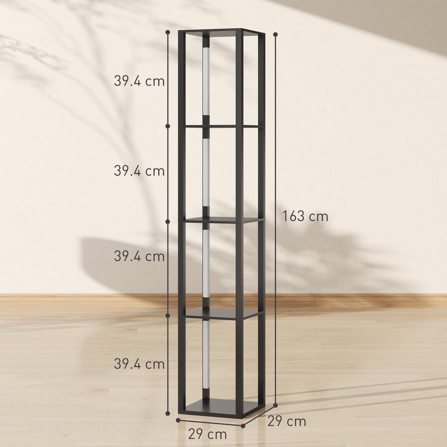 Floor Lamp for Living Room, Standing Lamp with Foot Switch, Black