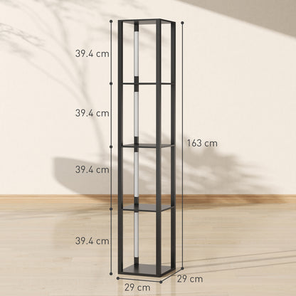 Floor Lamp for Living Room, Standing Lamp with Foot Switch, Black