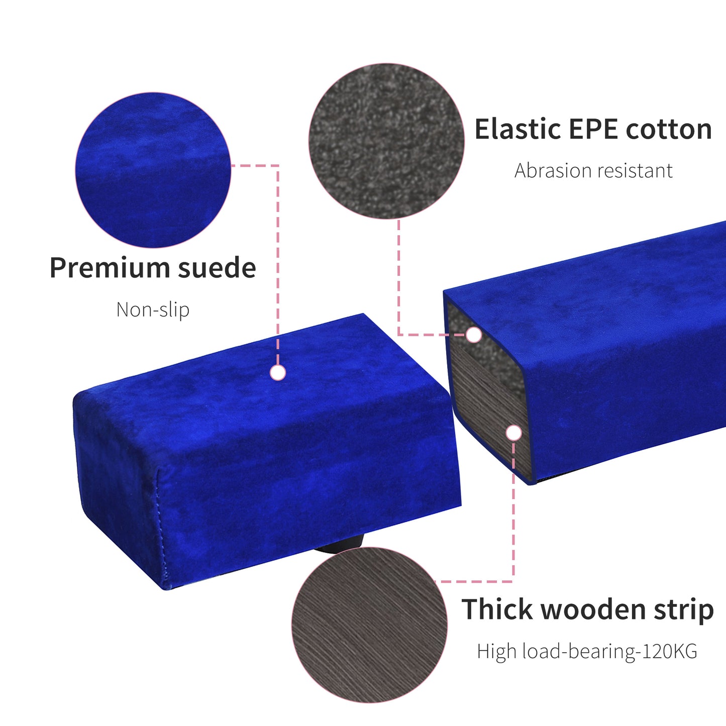 2.1m Balance Beam Trainer Fold Performance Gymnastics, Blue