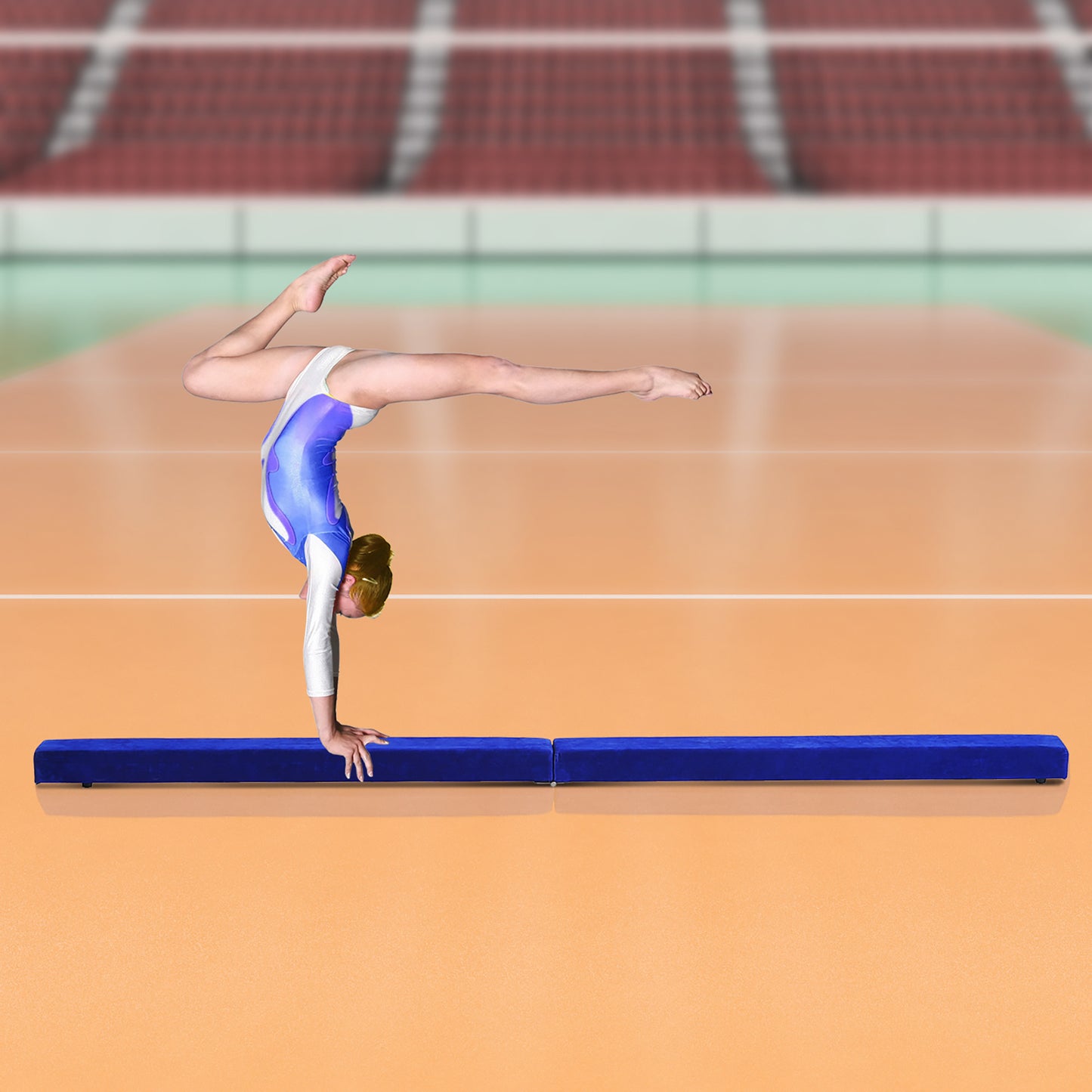 2.1m Balance Beam Trainer Fold Performance Gymnastics, Blue