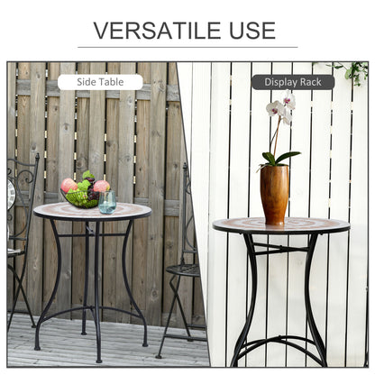 Mosaic Table Round Ceramic Bistro Garden Furniture Side Bar Table Patio