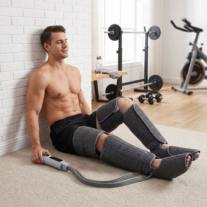 Leg Massager with Heat, Compression, Knee Massager with 3 Auto Modes & 3 Intensities for Circulation and Pain, Foot and Calf Massage Machine, Gifts for Men Women