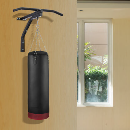 Heavy Punch Bag Hanger Wall Mount Chain Swivel Bracket Bar Steel, Black