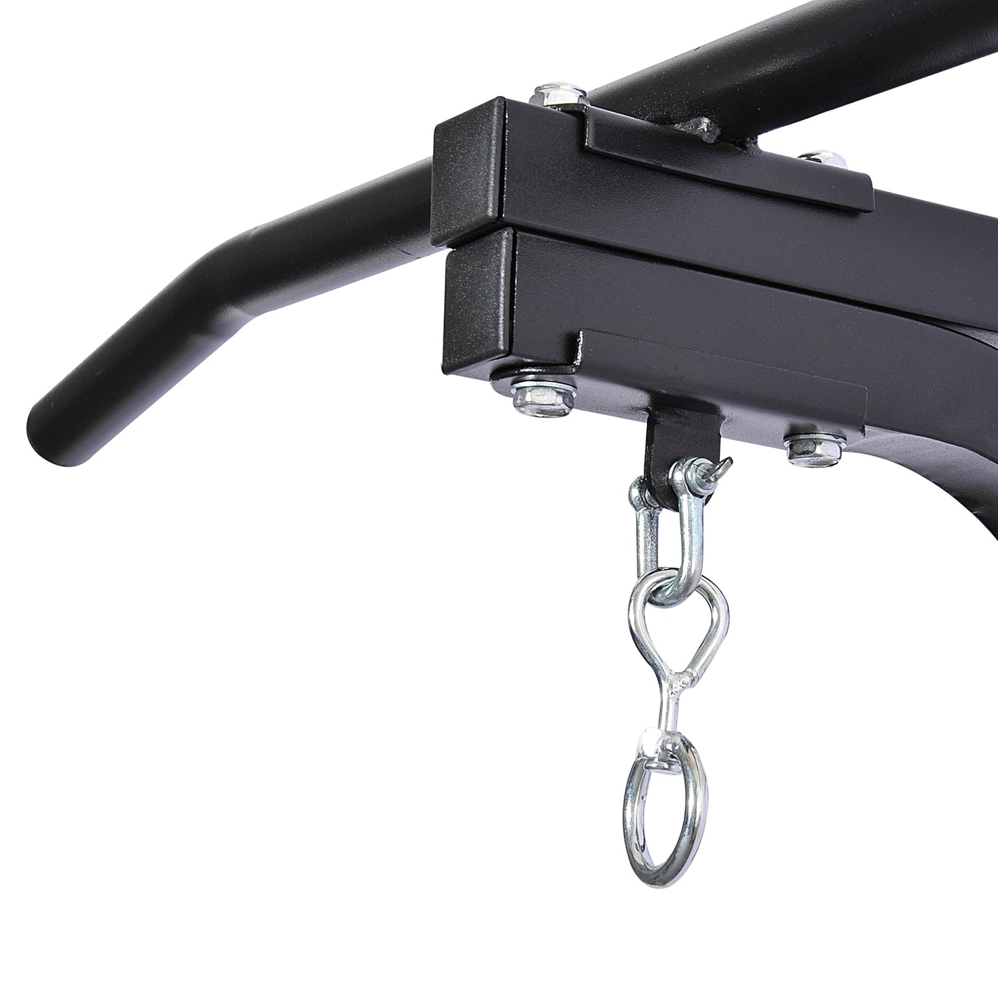Heavy Punch Bag Hanger Wall Mount Chain Swivel Bracket Bar Steel, Black
