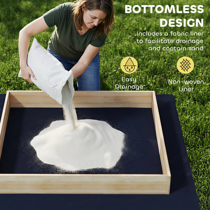 Wooden Sandbox with Digger 360° Swivel Seat